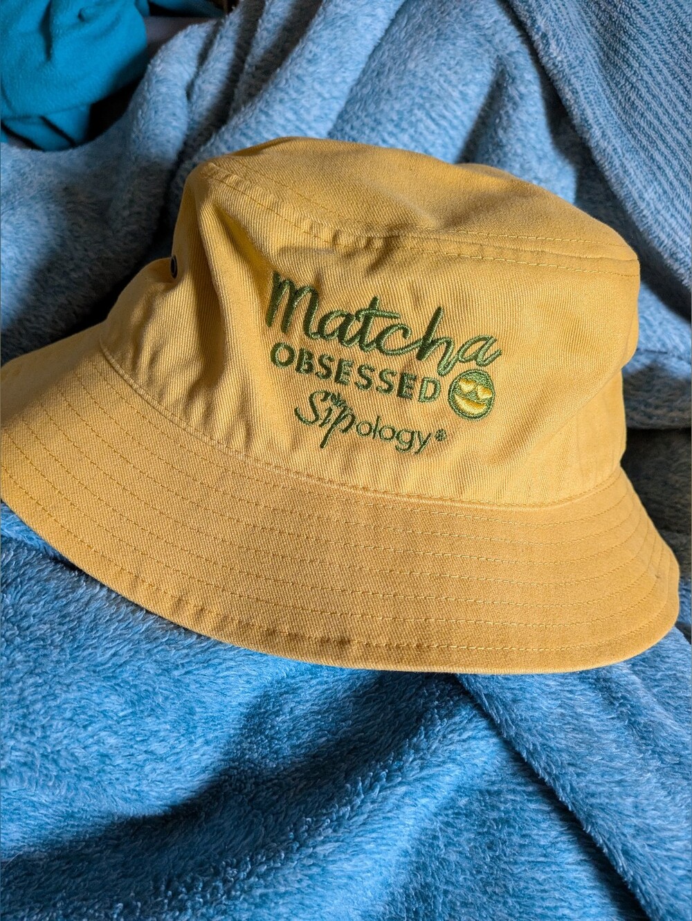Matcha Obsessed Sipology Bucket Hat Sunny Yellow Tea Lover New Summer